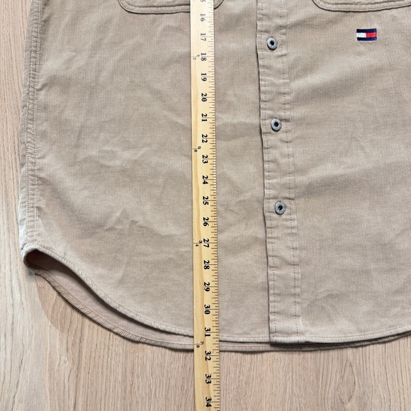Vintage Tommy Hilfiger Corduroy Denim Collar Buttonup Shirt Mens Small Tan - Picture 10 of 11